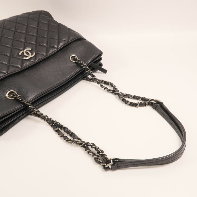 CHANEL 牛皮皮革Urban Companion Tote銀扣鏈帶手挽袋-7