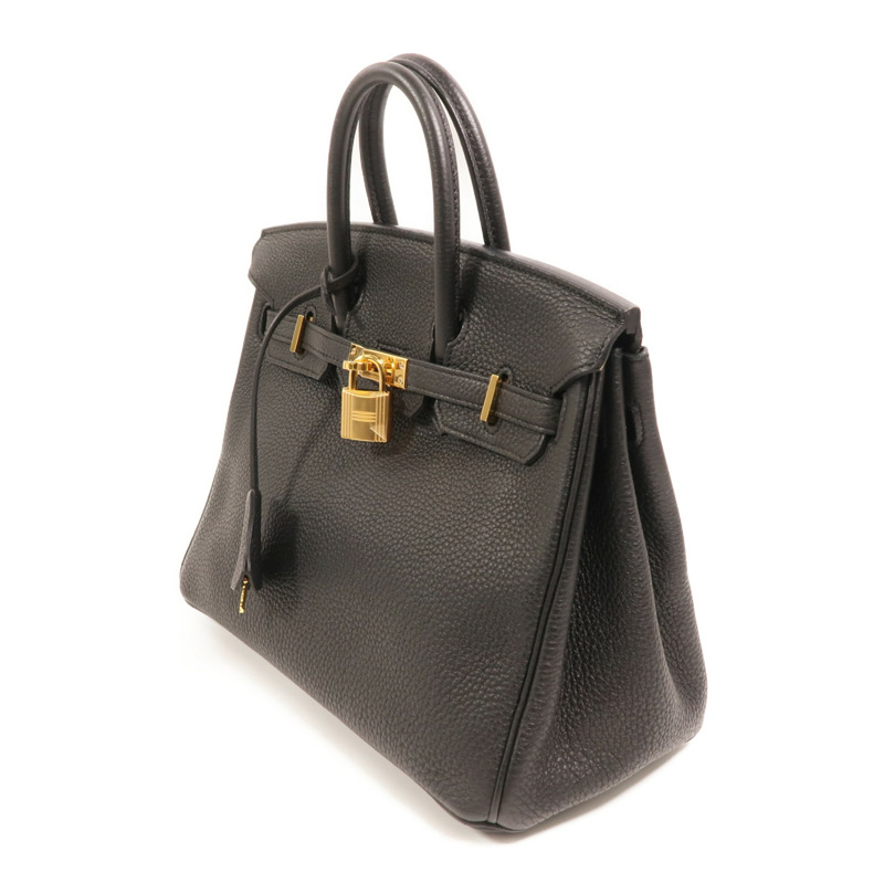 HERMES Togo皮革Birkin 25金扣手挽袋Noir-2