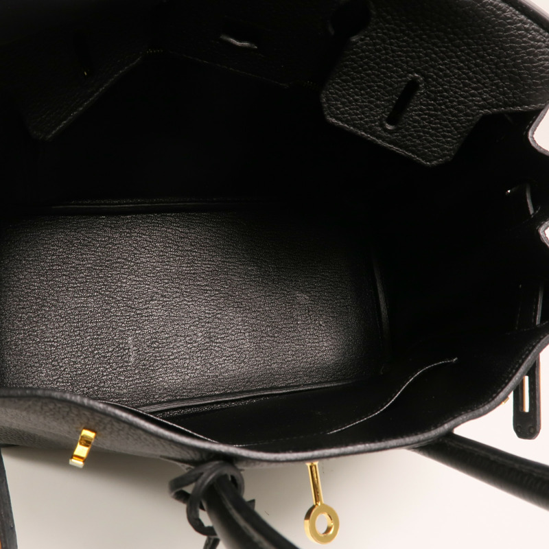 HERMES Togo皮革Birkin 25金扣手挽袋Noir-4