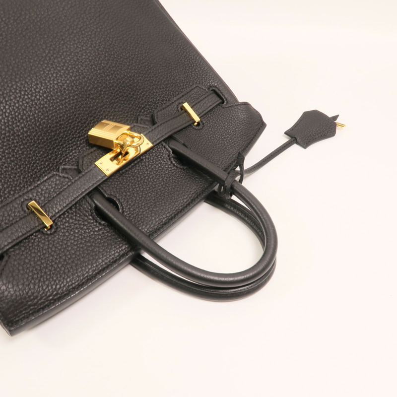 HERMES Togo皮革Birkin 25金扣手挽袋Noir-7