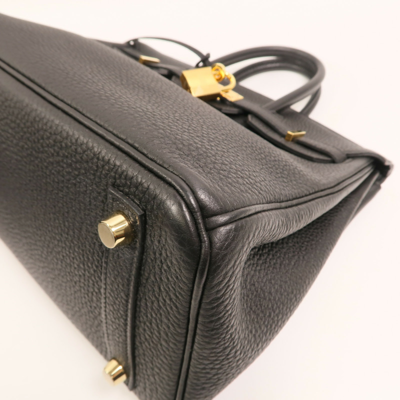 HERMES Togo皮革Birkin 25金扣手挽袋Noir-11