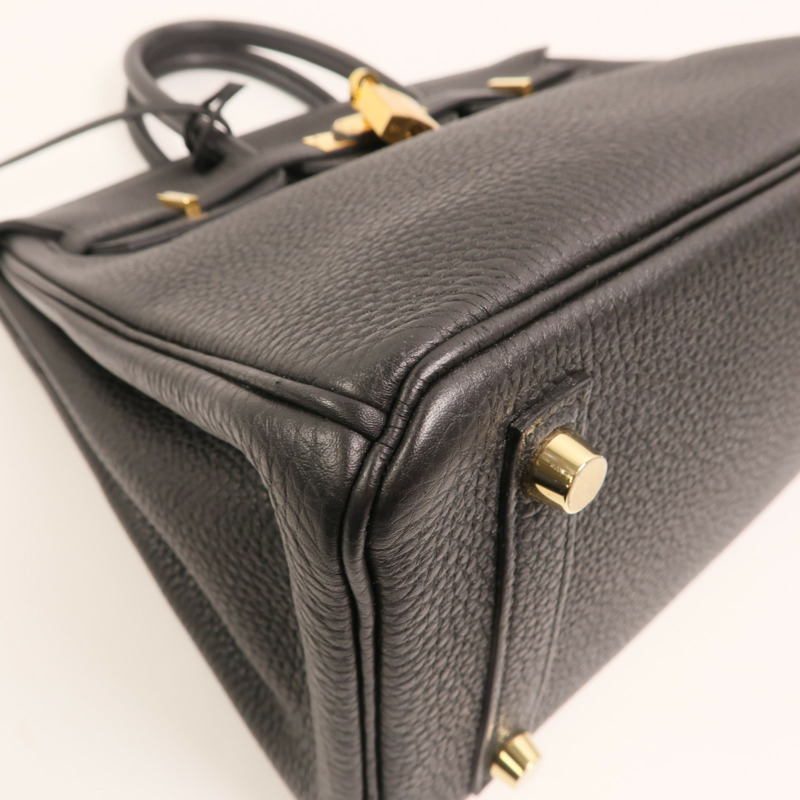 HERMES Togo皮革Birkin 25金扣手挽袋Noir-12