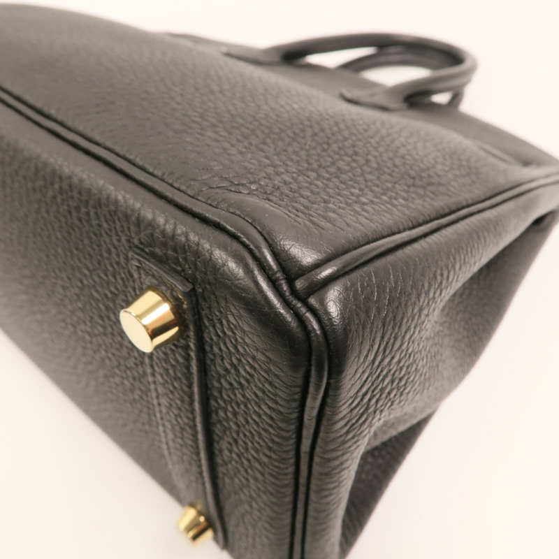 HERMES Togo皮革Birkin 25金扣手挽袋Noir-13
