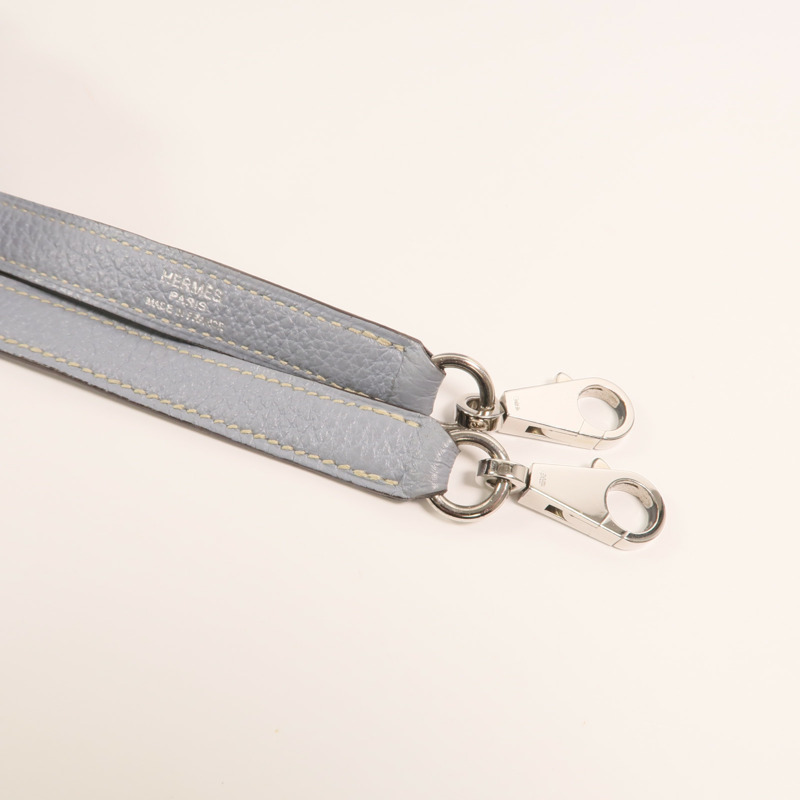 HERMES Togo皮革Kelly 32銀扣手挽肩背兩用袋Bleu Lin-14