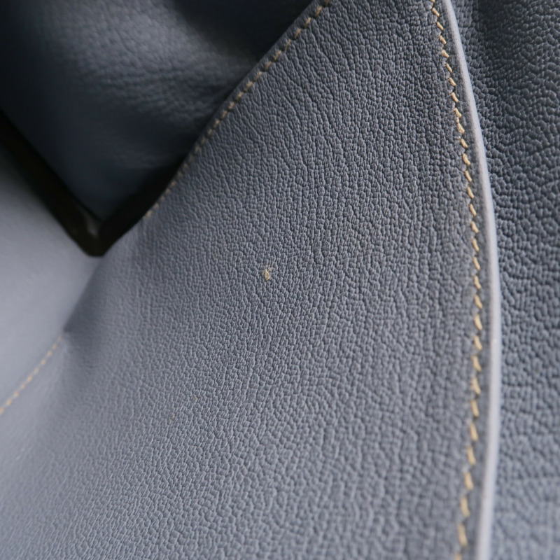 HERMES Togo皮革Kelly 32銀扣手挽肩背兩用袋Bleu Lin-15