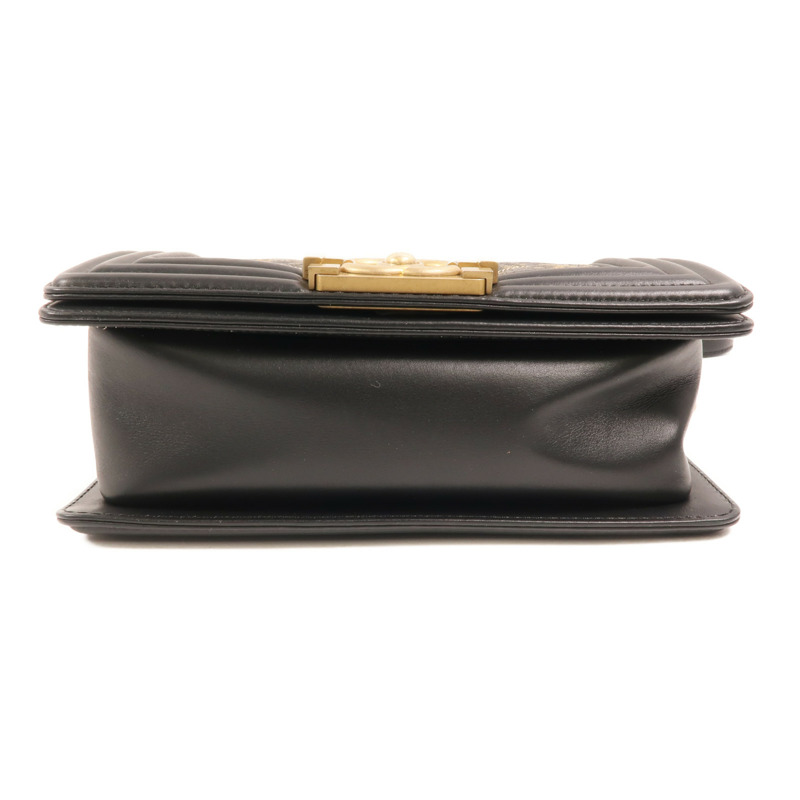 CHANEL 牛皮皮革Boy 20金扣鏈帶肩背袋-3