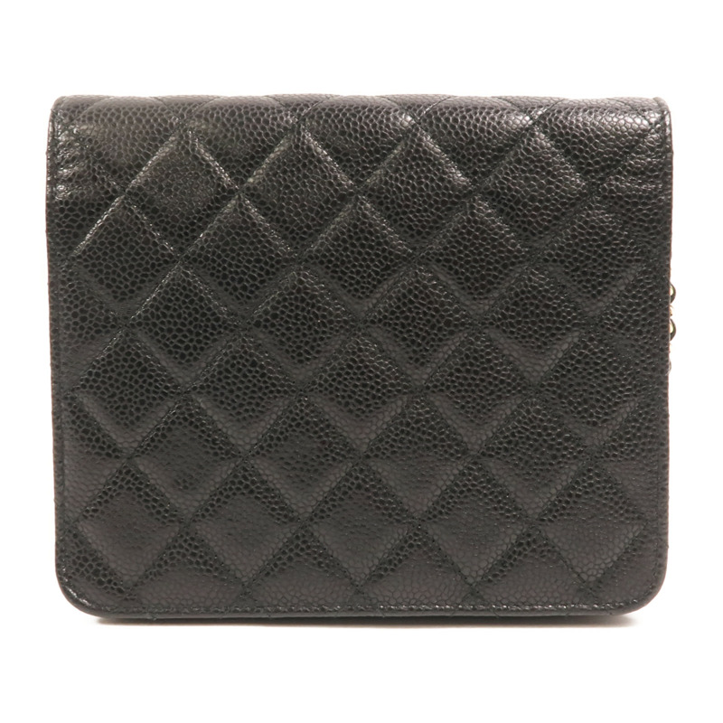 CHANEL 牛皮皮革Chain Shoulder金扣鏈帶肩背袋-1