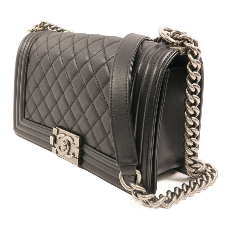 CHANEL 牛皮皮革Boy 25鏈帶肩背袋-2