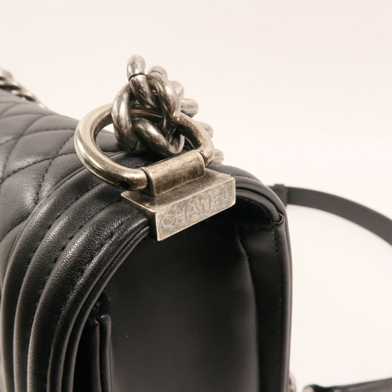 CHANEL 牛皮皮革Boy 25鏈帶肩背袋-15