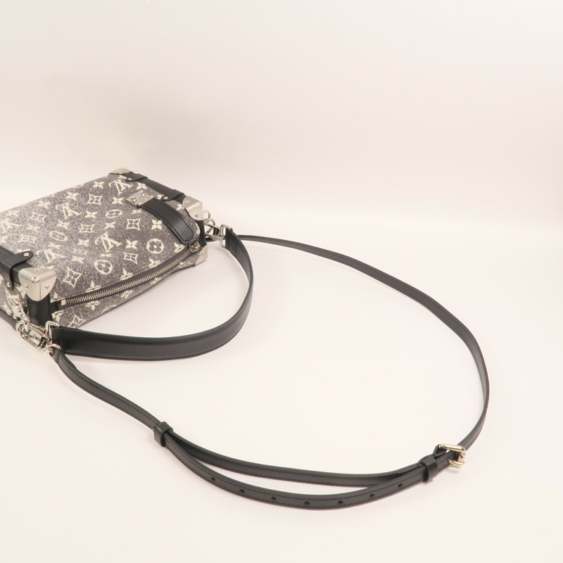 LOUIS VUITTON Jacquard Denim Side Trunk銀扣手挽肩背兩用袋-6