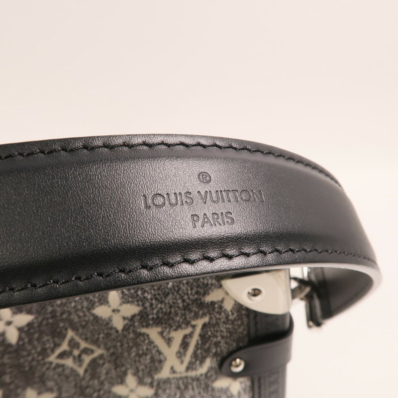 LOUIS VUITTON Jacquard Denim Side Trunk銀扣手挽肩背兩用袋-12