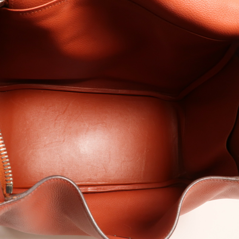 HERMES Evercolor皮革Lindy 30銀扣手挽肩背兩用袋Brique-4