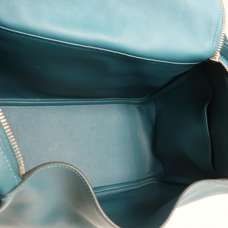 HERMES Swift皮革Lindy 30銀扣手挽肩背兩用袋Bleu De Galice-4