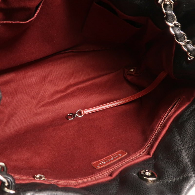 CHANEL 牛皮皮革Chain Shoulder Bag銀扣鏈帶肩背袋-4