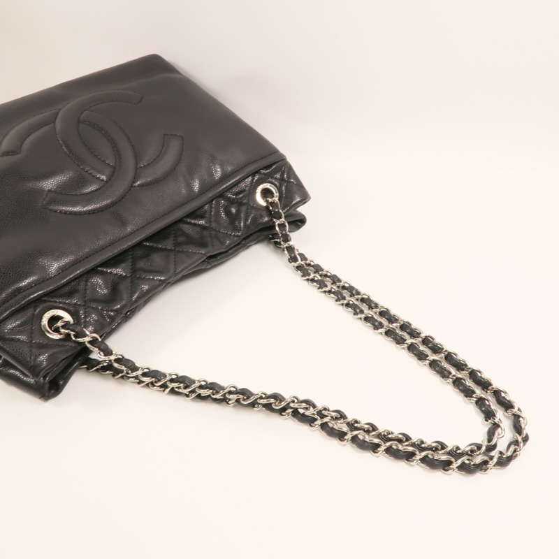 CHANEL 牛皮皮革Chain Shoulder Bag銀扣鏈帶肩背袋-7