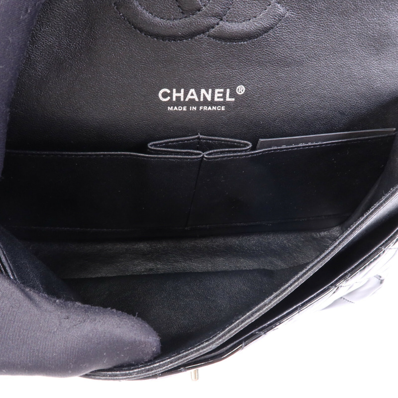 CHANEL 漆皮皮革Classic 25銀扣鏈帶肩背袋-4