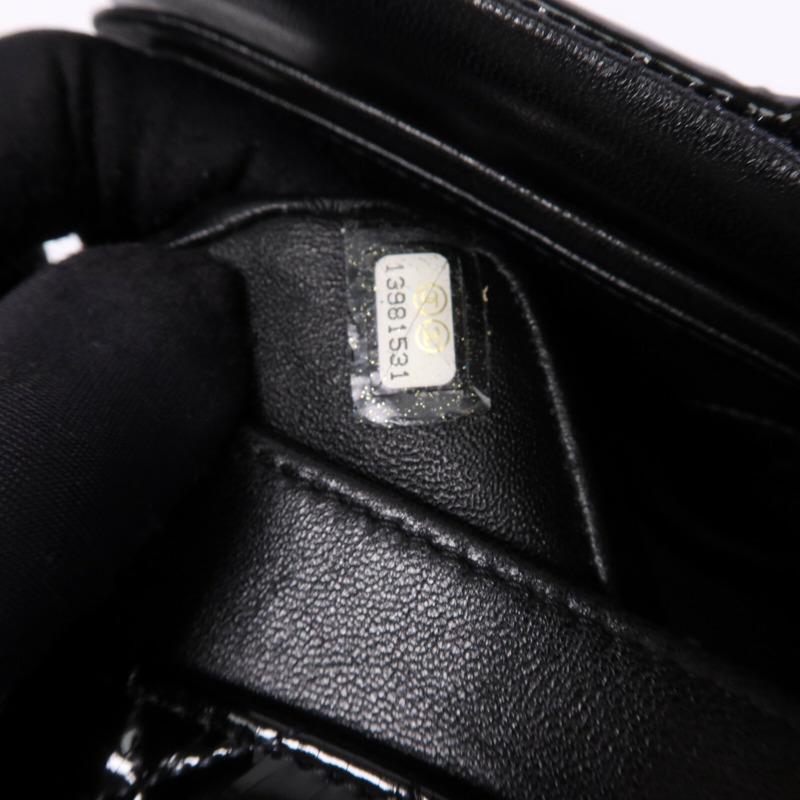 CHANEL 漆皮皮革Classic 25銀扣鏈帶肩背袋-7