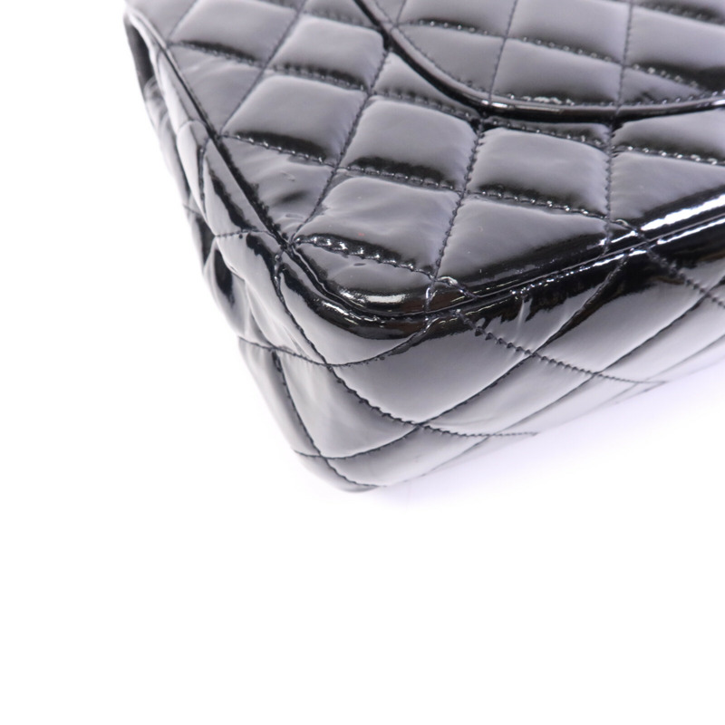 CHANEL 漆皮皮革Classic 25銀扣鏈帶肩背袋-13