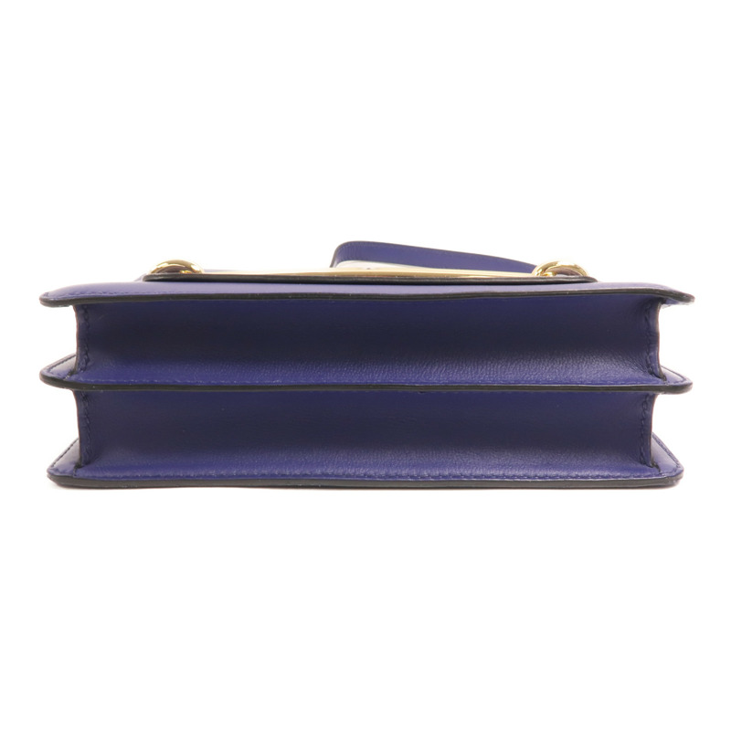 HERMES Evercolor皮革Roulis 23金扣肩背袋Bleu Electrique-3