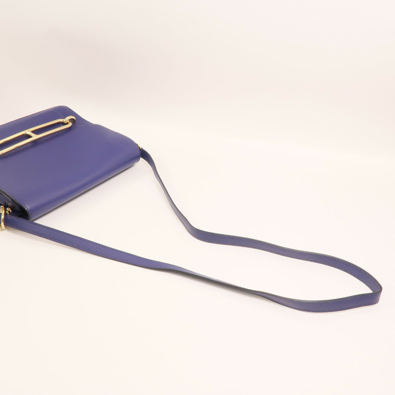 HERMES Evercolor皮革Roulis 23金扣肩背袋Bleu Electrique-7
