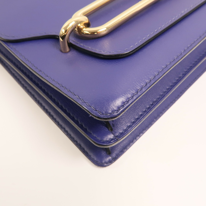 HERMES Evercolor皮革Roulis 23金扣肩背袋Bleu Electrique-9