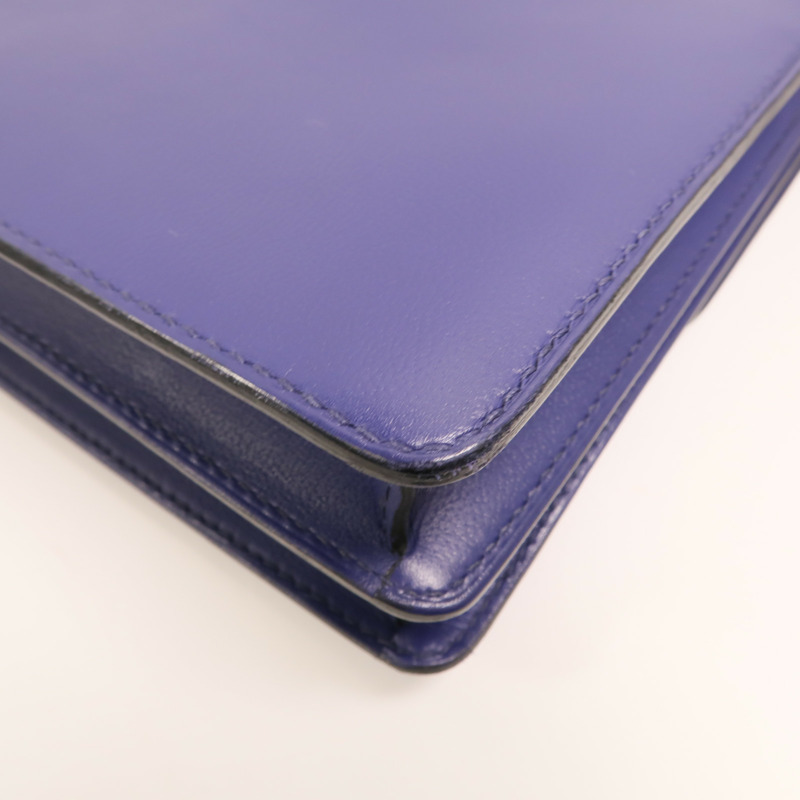 HERMES Evercolor皮革Roulis 23金扣肩背袋Bleu Electrique-10