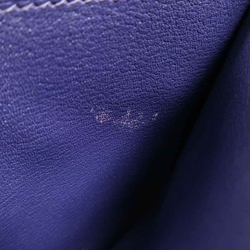 HERMES Evercolor皮革Roulis 23金扣肩背袋Bleu Electrique-13