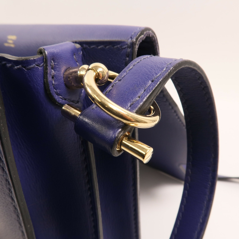 HERMES Evercolor皮革Roulis 23金扣肩背袋Bleu Electrique-15