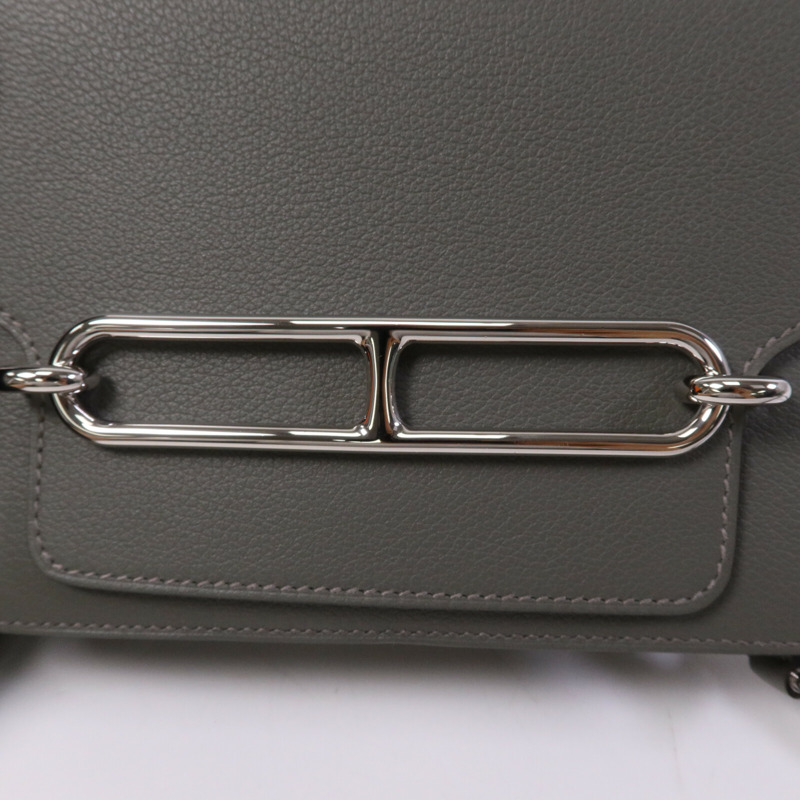 HERMES Evercolor皮革Roulis Mini銀扣肩背袋Giris Meyer-6