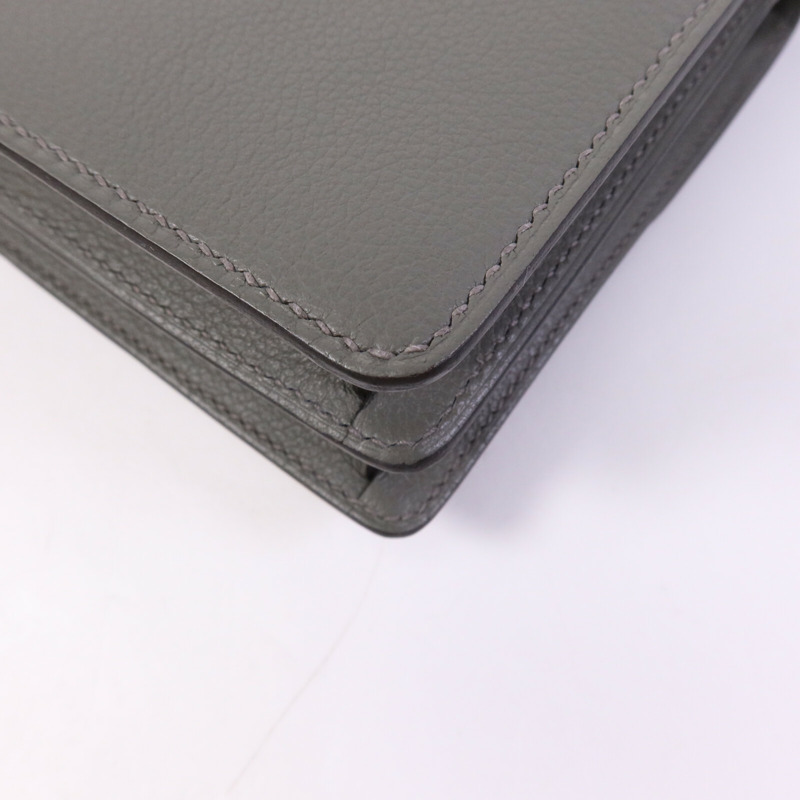 HERMES Evercolor皮革Roulis Mini銀扣肩背袋Giris Meyer-12