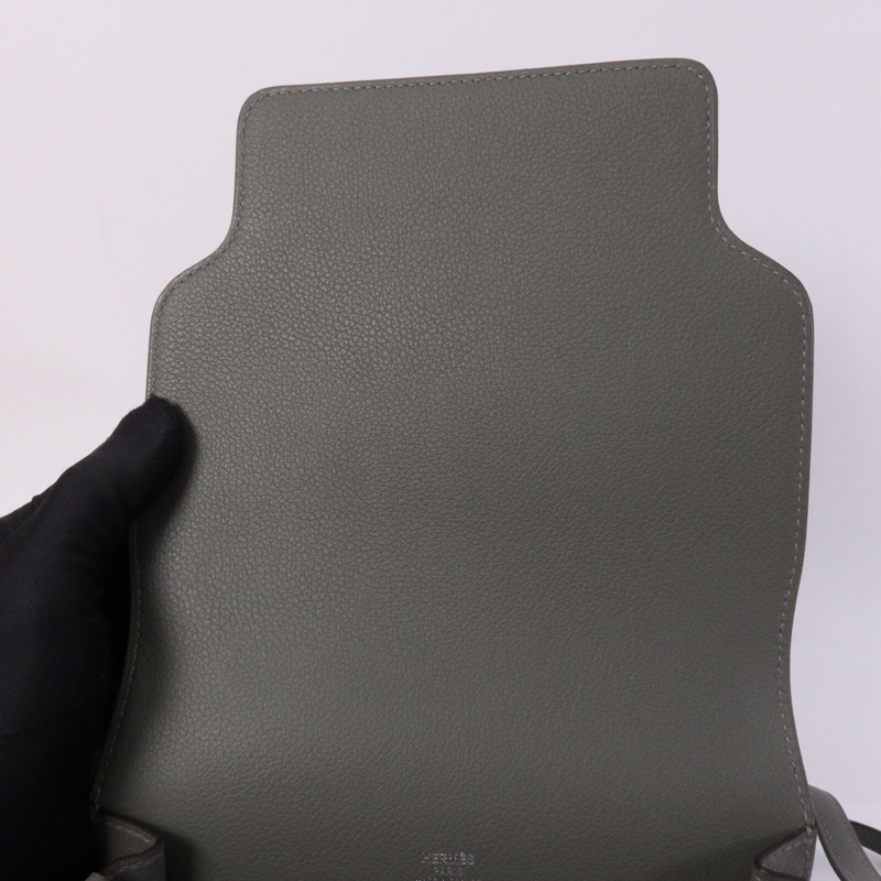 HERMES Evercolor皮革Roulis Mini銀扣肩背袋Giris Meyer-14