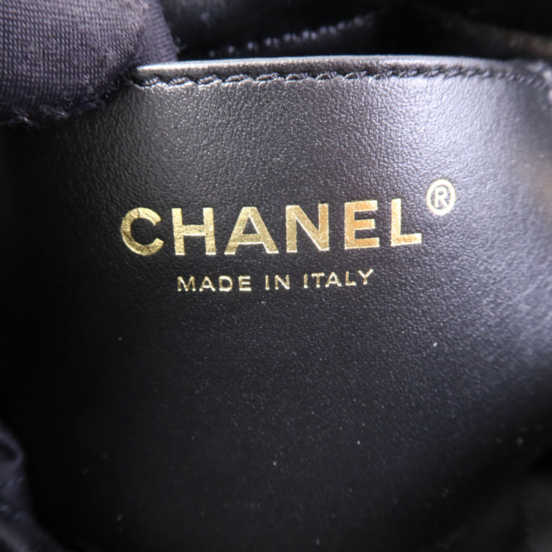 CHANEL 牛皮皮革C22 Mini金扣鏈帶手挽肩背兩用袋-5