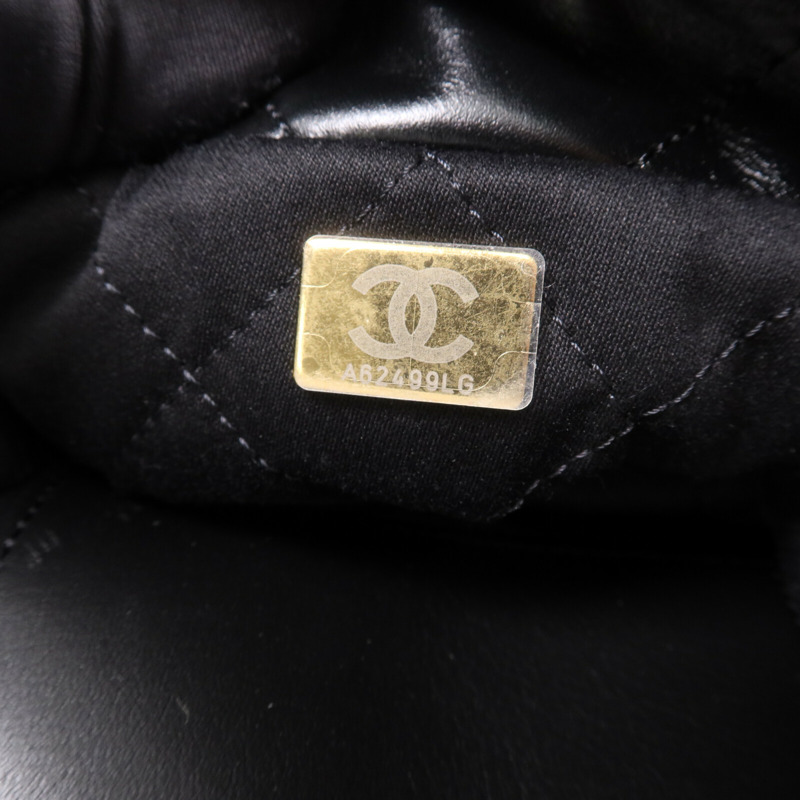 CHANEL 牛皮皮革C22 Mini金扣鏈帶手挽肩背兩用袋-8