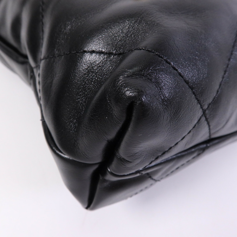 CHANEL 牛皮皮革C22 Mini金扣鏈帶手挽肩背兩用袋-12