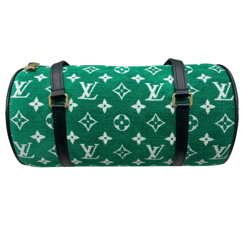 LOUIS VUITTON 路易威登 M46206 PAPILLON 巴比龍 植絨老花 綠色 金釦-0