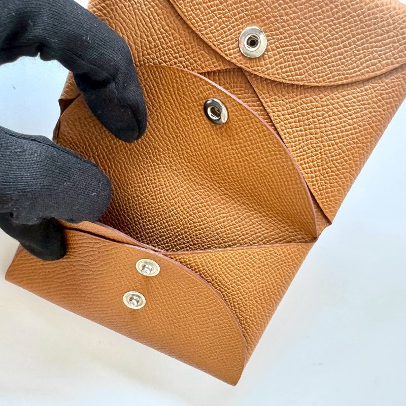 HERMES Calvi Duo 37Gold 金棕 Epsom皮 零錢袋 卡夾-2