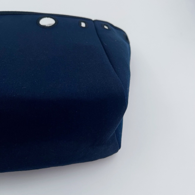 「JL精品代購」愛馬仕黑/深藍色herbag cabas帆布拼皮手提單肩托特包-19