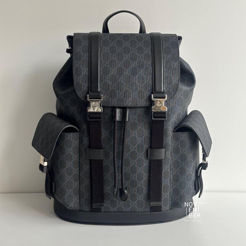 閒置新🫰🏻 全配有購證🙌🏻 Gucci 古馳 GG黑色大號背包-0