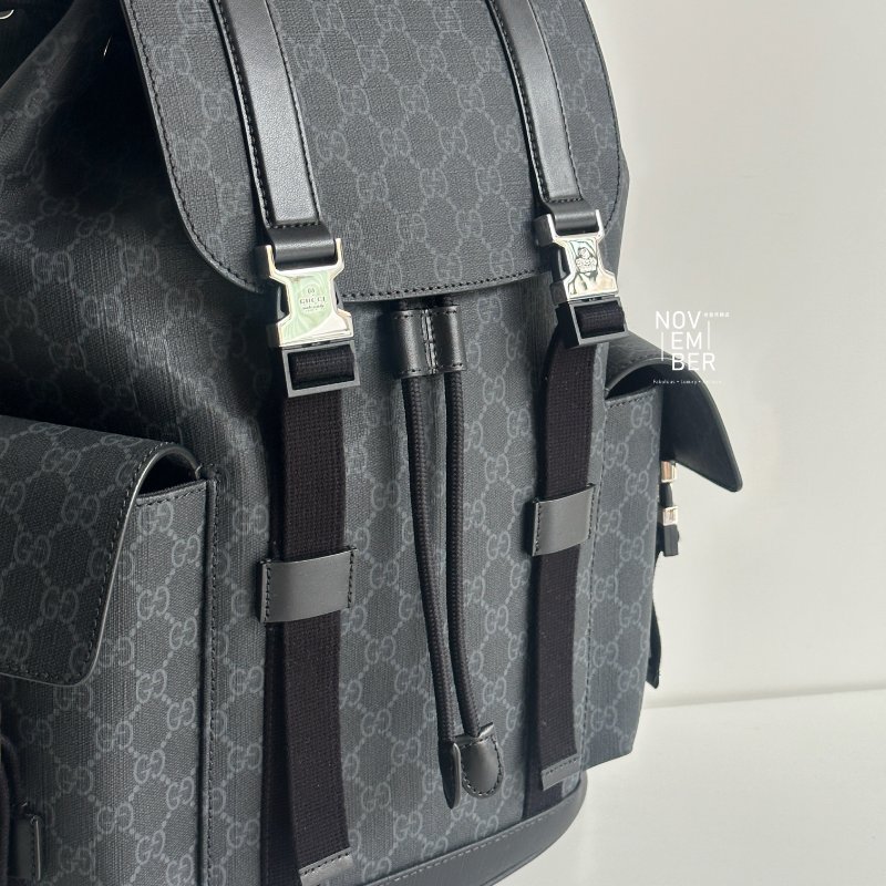 閒置新🫰🏻 全配有購證🙌🏻 Gucci 古馳 GG黑色大號背包-1