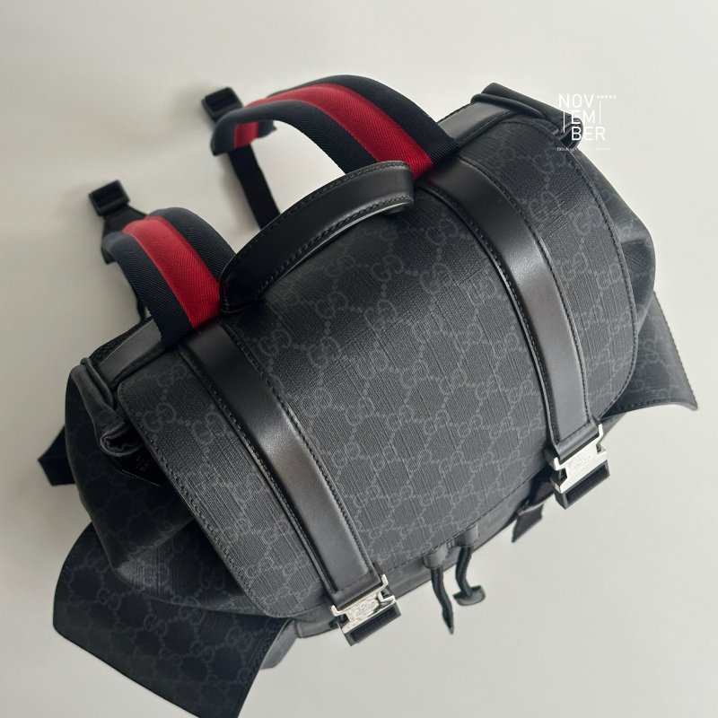 閒置新🫰🏻 全配有購證🙌🏻 Gucci 古馳 GG黑色大號背包-2
