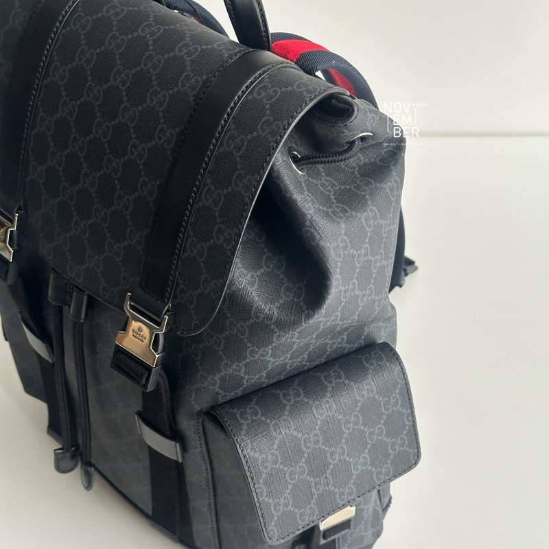 閒置新🫰🏻 全配有購證🙌🏻 Gucci 古馳 GG黑色大號背包-3