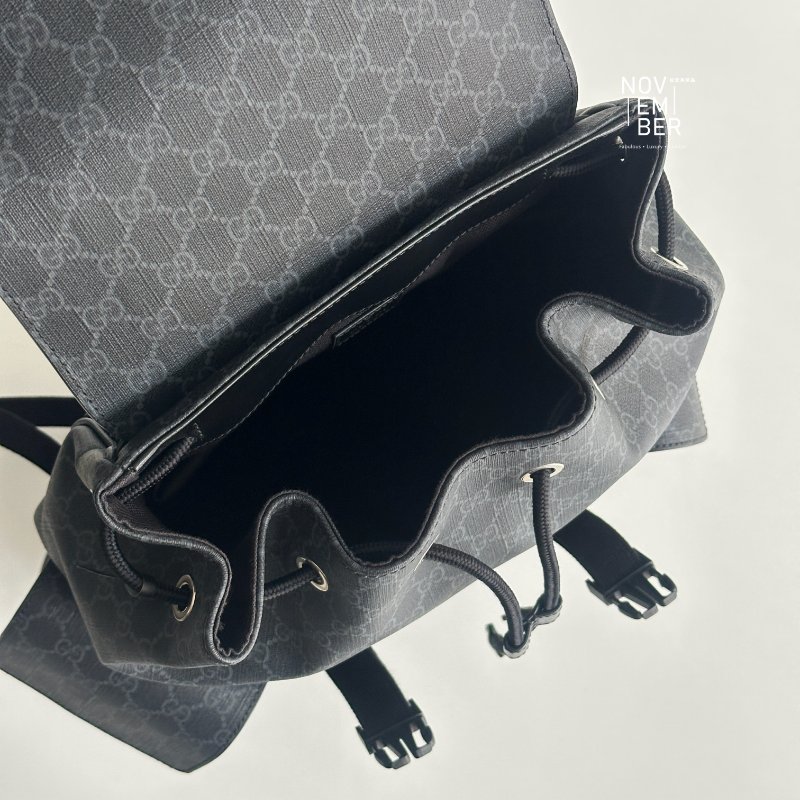閒置新🫰🏻 全配有購證🙌🏻 Gucci 古馳 GG黑色大號背包-4