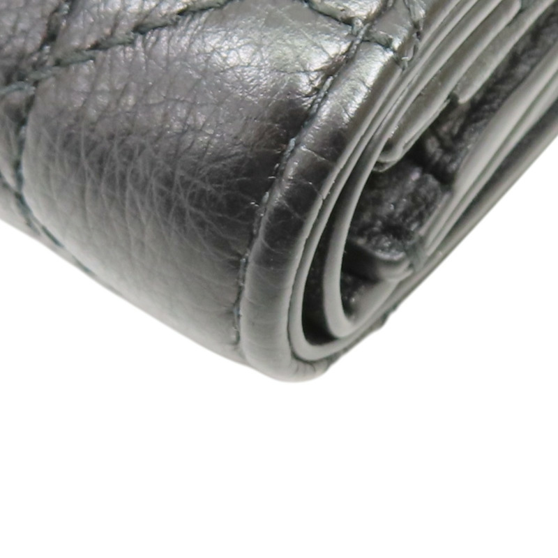 黑色牛皮 Caro Hibiscus L-Zip 三折 短夾【Dior 迪奧】 S5209UWHC-12