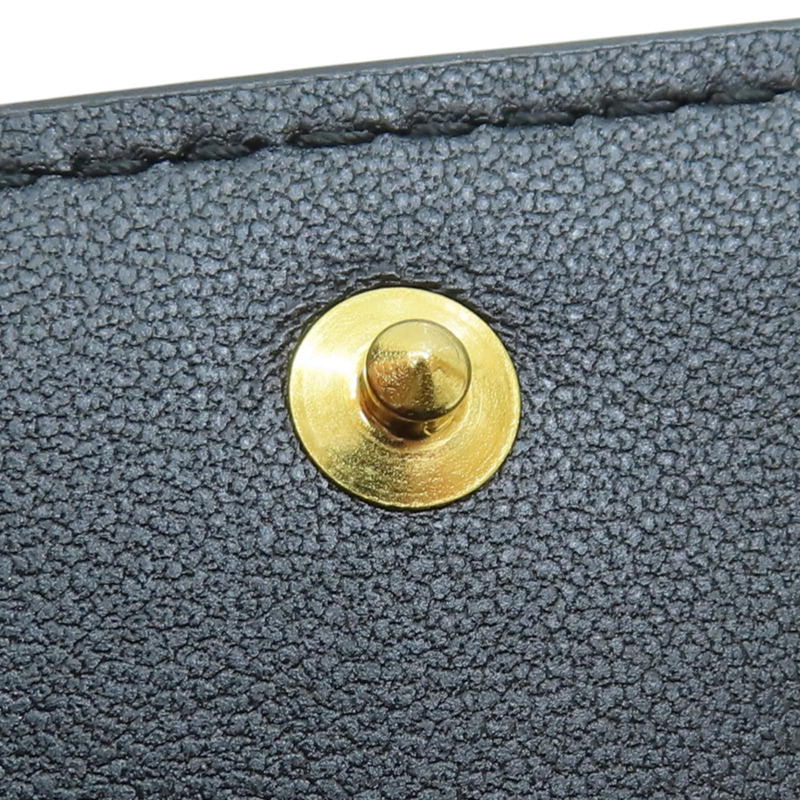 黑色牛皮 Caro Hibiscus L-Zip 三折 短夾【Dior 迪奧】 S5209UWHC-14