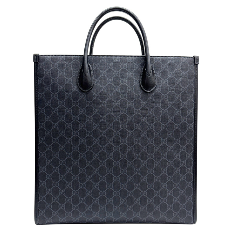 黑色 GG Supreme 帆布 Interlocking G 中型手提包 兩用包【GUCCI 古馳】 674155-2