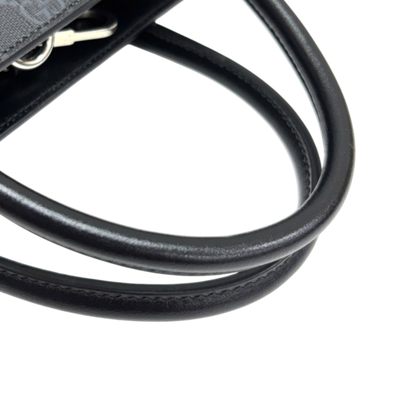 黑色 GG Supreme 帆布 Interlocking G 中型手提包 兩用包【GUCCI 古馳】 674155-8