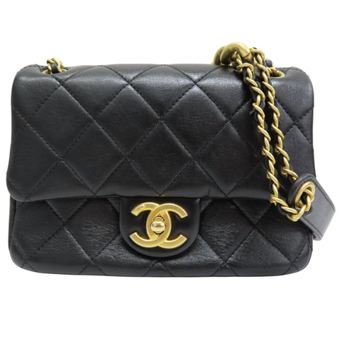 黑色 菱格紋 羊皮 Mini Flap 肩背包【CHANEL 香奈兒】 AS3368