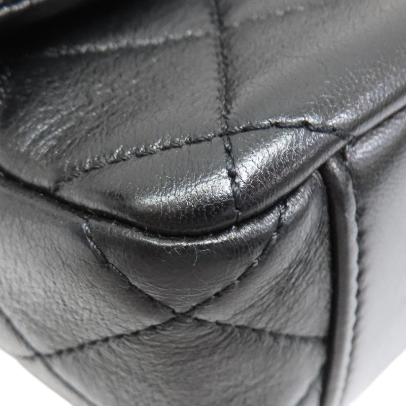 黑色 菱格紋 羊皮 Mini Flap 肩背包【CHANEL 香奈兒】 AS3368-8