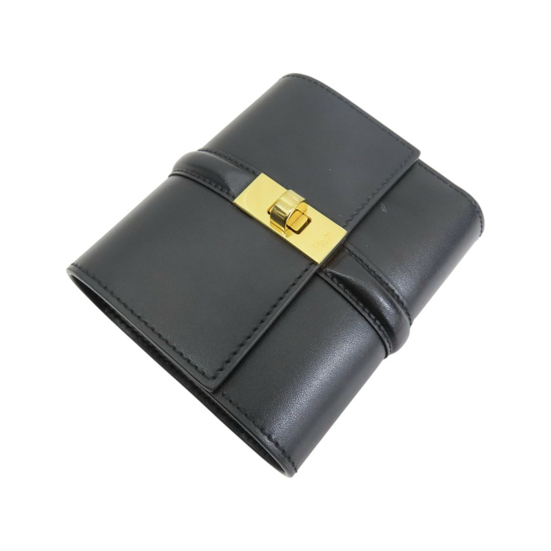 黑色 牛皮 Small Trifold Wallet 16 三折 短夾【CELINE 賽琳】 10F523CQ7-2