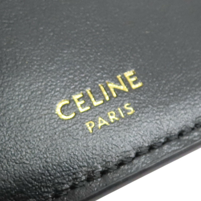 黑色 牛皮 Small Trifold Wallet 16 三折 短夾【CELINE 賽琳】 10F523CQ7-7